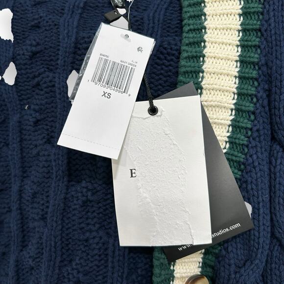 NEW En Saison Spencer Cardigan Size XS Chunky Collegiate Rugby Academia Sweater - Picture 12 of 13